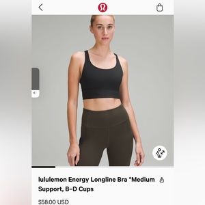 Lululemon Engery Bra Size 10